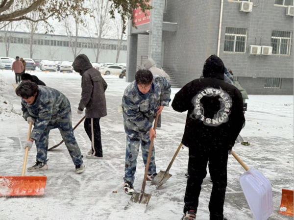 bat365官方官网||管理学院||党员先锋在行动 清雪除冰传温情