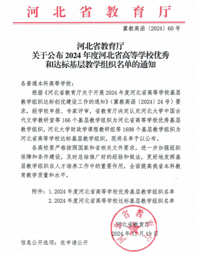 喜报！bat365省级基层教学组织达标创优工作圆满收官