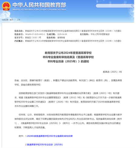 bat365官方官网两个本科专业顺利通过教育部备案审批
